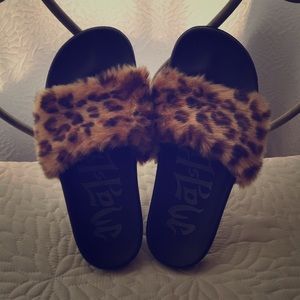 Leopard slip ons